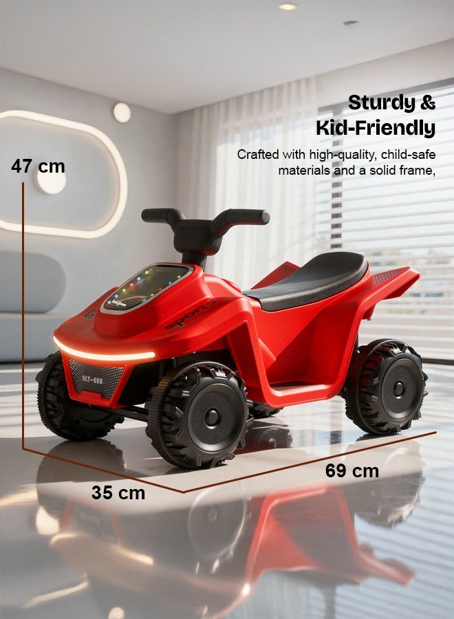 BAYBEE Giddy ATV Battery-Operated Kids Bike | Rechargeable Electric Ride-On with Lights, USB & Music | Big Beach Motorbike for Boys & Girls 2-5 Years - Image 3